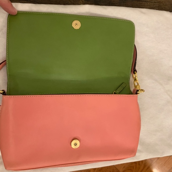 Vintage Kate Spade Purse / Clutch - Pink / Green Interior - Picture 7 of 16